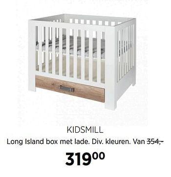Aanbiedingen Kidsmill long island box met lade div kleuren - Kidsmill - Geldig van 16/11/2020 tot 14/12/2020 bij Babypark