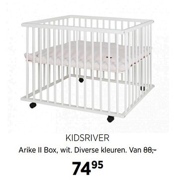 Aanbiedingen Kidsriver arike ii box, wit diverse kleuren - Kidsriver - Geldig van 16/11/2020 tot 14/12/2020 bij Babypark