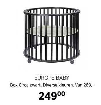 Aanbiedingen Europe baby box circa zwart diverse kleuren - Europe baby - Geldig van 16/11/2020 tot 14/12/2020 bij Babypark