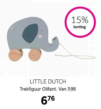 Aanbiedingen Little dutch trekfiguur olifant - Little Dutch - Geldig van 16/11/2020 tot 14/12/2020 bij Babypark