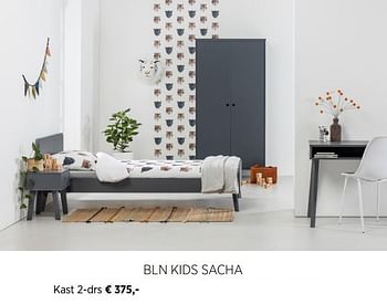 Aanbiedingen Bln kids sacha kast 2-drs - BLN Kids - Geldig van 16/11/2020 tot 14/12/2020 bij Babypark