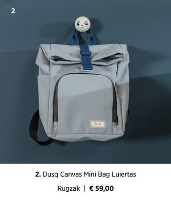 Aanbiedingen Dusq canvas mini bag luiertas rugzak - Dusq - Geldig van 16/11/2020 tot 14/12/2020 bij Babypark