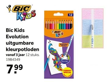 Aanbiedingen Bic kids evolution uitgumbare kleurpotloden - BIC - Geldig van 26/09/2020 tot 06/12/2020 bij Intertoys