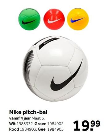Aanbiedingen Nike pitch-bal wit - NIKE - Geldig van 26/09/2020 tot 06/12/2020 bij Intertoys