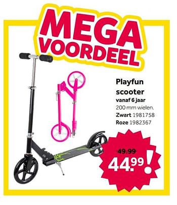 Aanbiedingen Playfun scooter zwart - Playfun - Geldig van 26/09/2020 tot 06/12/2020 bij Intertoys