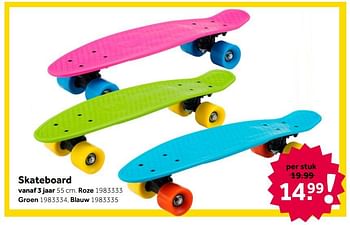 Aanbiedingen Skateboard roze - Huismerk - Intertoys - Geldig van 26/09/2020 tot 06/12/2020 bij Intertoys