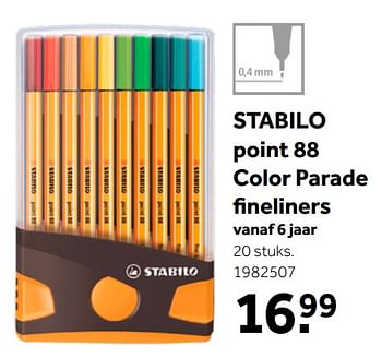 Aanbiedingen Stabilo point 88 color parade fineliners - Stabilo - Geldig van 26/09/2020 tot 06/12/2020 bij Intertoys