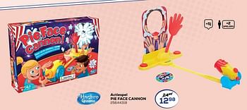 Aanbiedingen Actiespel pie face cannon - Hasbro - Geldig van 28/10/2020 tot 08/12/2020 bij Supra Bazar