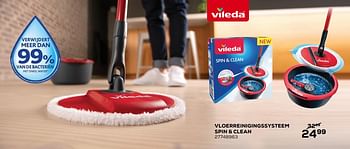 Aanbiedingen Vloerreinigingssysteem spin + clean - Vileda - Geldig van 28/10/2020 tot 08/12/2020 bij Supra Bazar
