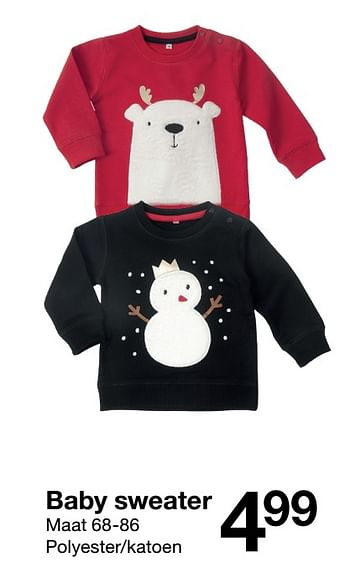 Aanbiedingen Baby sweater - Huismerk - Zeeman  - Geldig van 21/11/2020 tot 27/11/2020 bij Zeeman