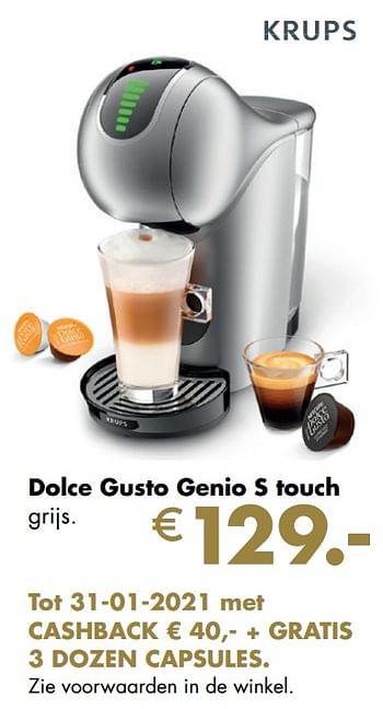 Aanbiedingen Krups dolce gusto genio s touch - Krups - Geldig van 30/11/2020 tot 21/12/2020 bij Multi Bazar