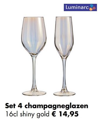 Aanbiedingen Set 4 champagneglazen - Luminarc - Geldig van 30/11/2020 tot 21/12/2020 bij Multi Bazar
