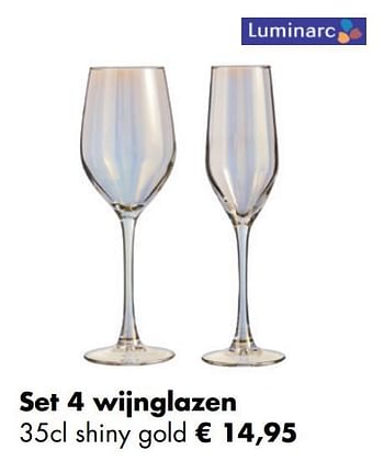 Aanbiedingen Set 4 wijnglazen - Luminarc - Geldig van 30/11/2020 tot 21/12/2020 bij Multi Bazar