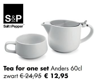 Aanbiedingen Tea for one set zwart - Salt &amp; Pepper - Geldig van 30/11/2020 tot 21/12/2020 bij Multi Bazar