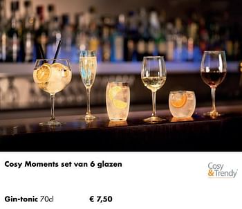 Aanbiedingen Cosy moments set van 6 glazen gin-tonic - Cosy &amp; Trendy - Geldig van 30/11/2020 tot 21/12/2020 bij Multi Bazar