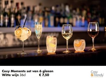 Aanbiedingen Cosy moments set van 6 glazen witte wijn - Cosy &amp; Trendy - Geldig van 30/11/2020 tot 21/12/2020 bij Multi Bazar