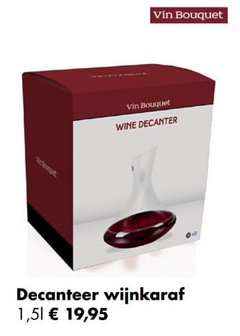Aanbiedingen Decanteer wijnkaraf - Vin Bouquet - Geldig van 30/11/2020 tot 21/12/2020 bij Multi Bazar