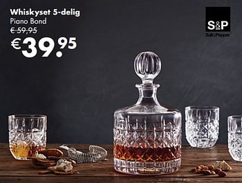 Aanbiedingen Whiskyset 5-delig - Salt &amp; Pepper - Geldig van 30/11/2020 tot 21/12/2020 bij Multi Bazar