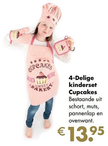 Aanbiedingen 4-delige kinderset cupcakes - Huismerk - Multi Bazar - Geldig van 30/11/2020 tot 21/12/2020 bij Multi Bazar