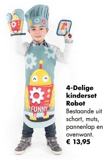 Aanbiedingen 4-delige kinderset robot - Huismerk - Multi Bazar - Geldig van 30/11/2020 tot 21/12/2020 bij Multi Bazar