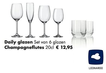 Aanbiedingen Daily glazen champagneflutes - Leonardo - Geldig van 30/11/2020 tot 21/12/2020 bij Multi Bazar