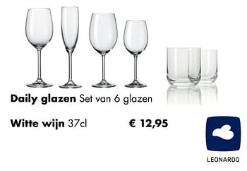 Aanbiedingen Daily glazen witte wijn - Leonardo - Geldig van 30/11/2020 tot 21/12/2020 bij Multi Bazar