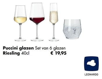 Aanbiedingen Puccini glazen riesling - Leonardo - Geldig van 30/11/2020 tot 21/12/2020 bij Multi Bazar
