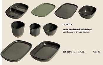 Aanbiedingen Serie aardewerk schaaltje - Gusta - Geldig van 30/11/2020 tot 21/12/2020 bij Multi Bazar