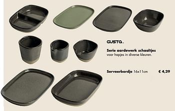 Aanbiedingen Serie aardewerk serveerbordje - Gusta - Geldig van 30/11/2020 tot 21/12/2020 bij Multi Bazar