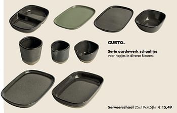 Aanbiedingen Serie aardewerk serveerschaal - Gusta - Geldig van 30/11/2020 tot 21/12/2020 bij Multi Bazar
