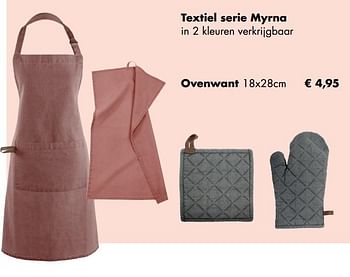 Aanbiedingen Textiel serie myrna ovenwant - Huismerk - Multi Bazar - Geldig van 30/11/2020 tot 21/12/2020 bij Multi Bazar