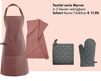 Aanbiedingen Textiel serie myrna schort - Huismerk - Multi Bazar - Geldig van 30/11/2020 tot 21/12/2020 bij Multi Bazar