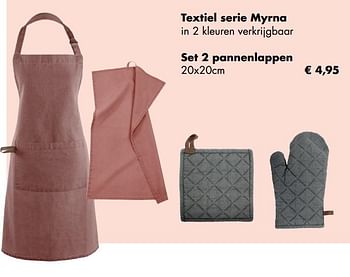 Aanbiedingen Textiel serie myrna set 2 pannenlappen - Huismerk - Multi Bazar - Geldig van 30/11/2020 tot 21/12/2020 bij Multi Bazar
