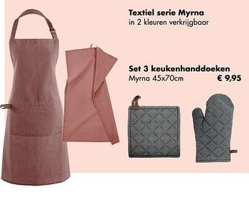 Aanbiedingen Textiel serie myrna set 3 keukenhanddoeken - Huismerk - Multi Bazar - Geldig van 30/11/2020 tot 21/12/2020 bij Multi Bazar