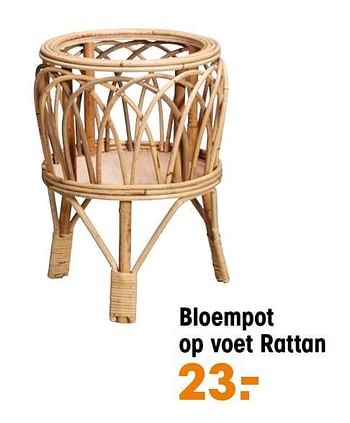 Aanbiedingen Bloempot op voet rattan - Huismerk - Kwantum - Geldig van 15/09/2020 tot 31/12/2020 bij Kwantum