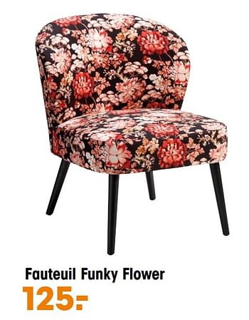Aanbiedingen Fauteuil funky flower - Huismerk - Kwantum - Geldig van 15/09/2020 tot 31/12/2020 bij Kwantum