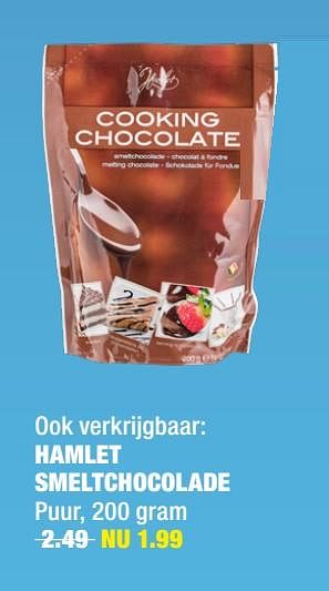 Aanbiedingen Hamlet smeltchocolade - Huismerk - Big Bazar - Geldig van 30/11/2020 tot 13/12/2020 bij Big Bazar