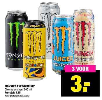 Aanbiedingen Monster energydrink - Monster - Geldig van 30/11/2020 tot 13/12/2020 bij Big Bazar
