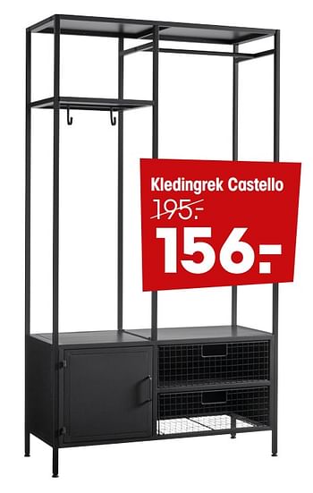 Aanbiedingen Kledingrek castello - Huismerk - Kwantum - Geldig van 01/12/2020 tot 06/12/2020 bij Kwantum