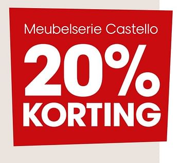 Aanbiedingen Meubelserie castello 20% korting - Castello - Geldig van 01/12/2020 tot 06/12/2020 bij Kwantum