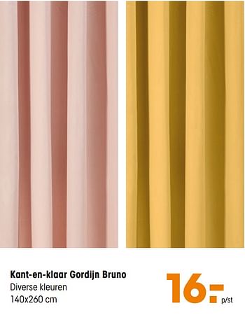 Aanbiedingen Kant-en-klaar gordijn bruno - Huismerk - Kwantum - Geldig van 07/12/2020 tot 20/12/2020 bij Kwantum