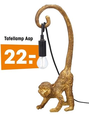 Aanbiedingen Tafellamp aap - Huismerk - Kwantum - Geldig van 07/12/2020 tot 20/12/2020 bij Kwantum