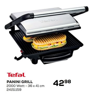 Aanbiedingen Tefal panini grill - Tefal - Geldig van 01/12/2020 tot 05/01/2021 bij Supra Bazar