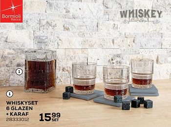Aanbiedingen Whiskyset 6 glazen + karaf - Bormioli Rocco  - Geldig van 01/12/2020 tot 05/01/2021 bij Supra Bazar