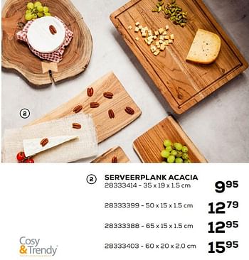 Aanbiedingen Serveerplank acacia - Cosy &amp; Trendy - Geldig van 01/12/2020 tot 05/01/2021 bij Supra Bazar