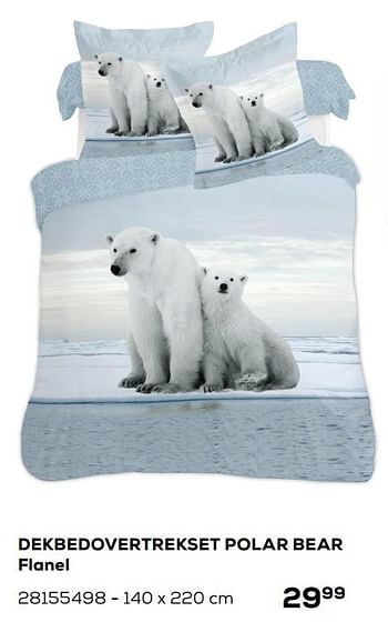 Aanbiedingen Dekbedovertrekset polar bear flanel - Huismerk - Supra Bazar - Geldig van 01/12/2020 tot 05/01/2021 bij Supra Bazar