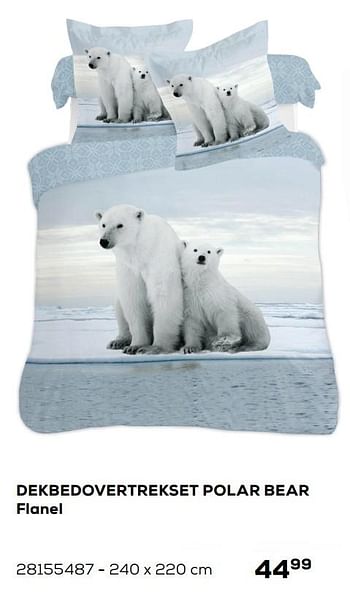 Aanbiedingen Dekbedovertrekset polar bear flanel - Huismerk - Supra Bazar - Geldig van 01/12/2020 tot 05/01/2021 bij Supra Bazar