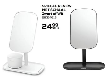 Aanbiedingen Spiegel renew met schaal zwart of wit - Brabantia - Geldig van 01/12/2020 tot 05/01/2021 bij Supra Bazar