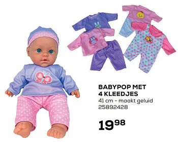 Aanbiedingen Babypop met 4 kleedjes - Huismerk - Supra Bazar - Geldig van 01/12/2020 tot 05/01/2021 bij Supra Bazar