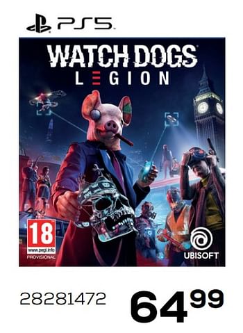 Aanbiedingen Ps5 watch dogs legion - Ubisoft - Geldig van 01/12/2020 tot 05/01/2021 bij Supra Bazar